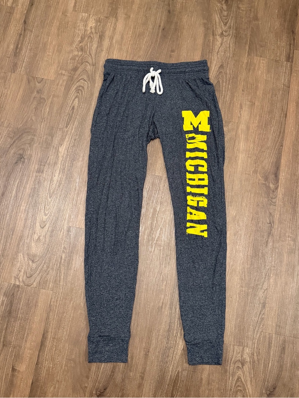 University of Michigan Heathered Gray Jogger Pants with Michigan Logo